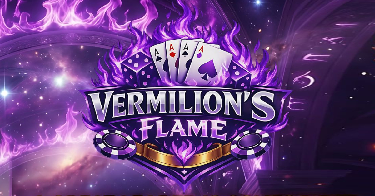 Main promotional banner for Vermilions Flame Casino highlighting mobile play and GCash support
